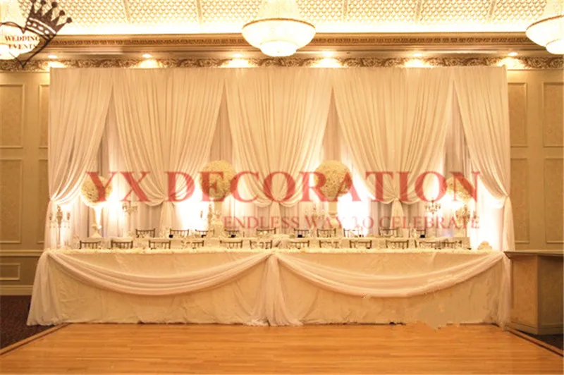 Good Looking White Backdrop Curtain With Swag Drapery Stage Background Photo Booth Event Decoration