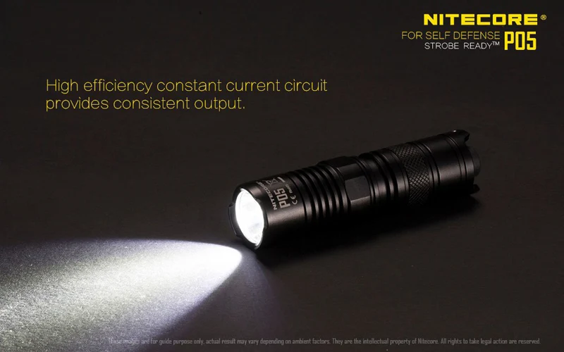 Цена по прейскуранту завода-изготовителя Nitecore P05 CREE XM-L2 U2 светодиодный 460 люмен светодиодный стробоскоп готов незаменимый инструмент Портативный фонарик для самообороны - Испускаемый цвет: Белый