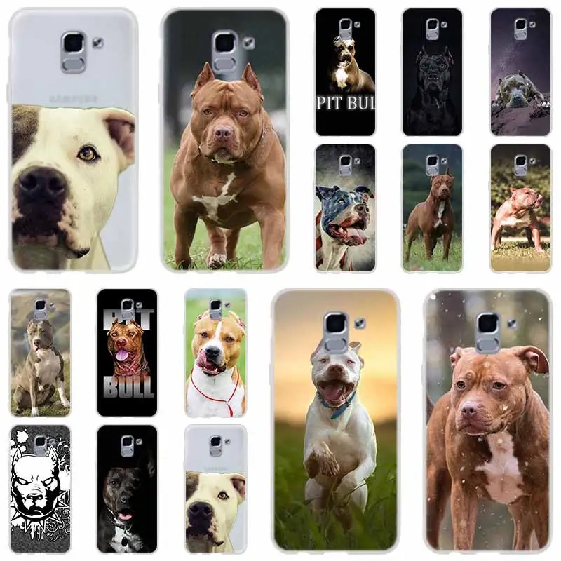 

Pitbull Bulldog dog For Phone Case Samsung Galaxy j6 J8 J7 J5 J3 J4 Plus 2018 2017 2016 J610 Prime Soft Silicone Coque