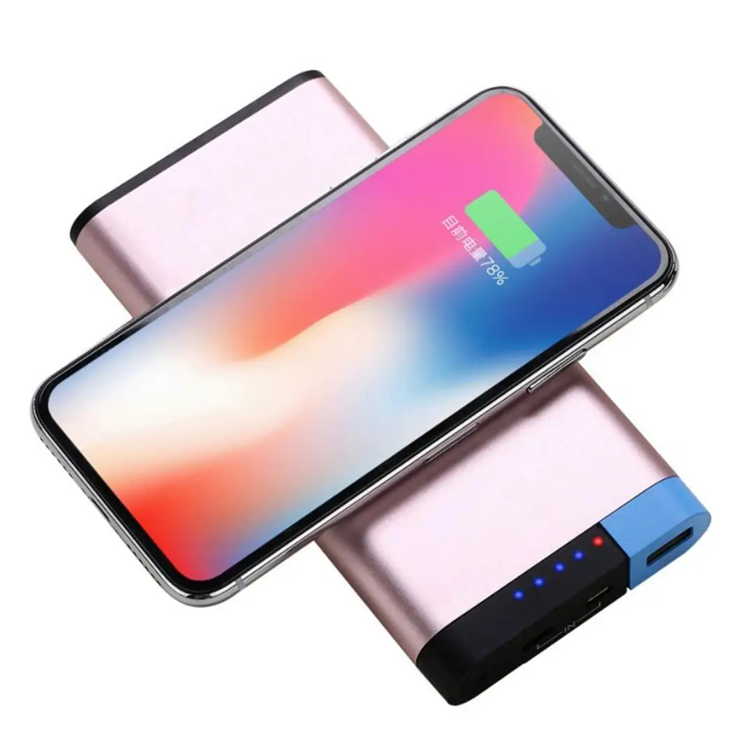 

8000mAh Wireless Charger Portable Power Bank LCD Display Fast Charging Wireless Charger Poverbank For iPhone Black Gold