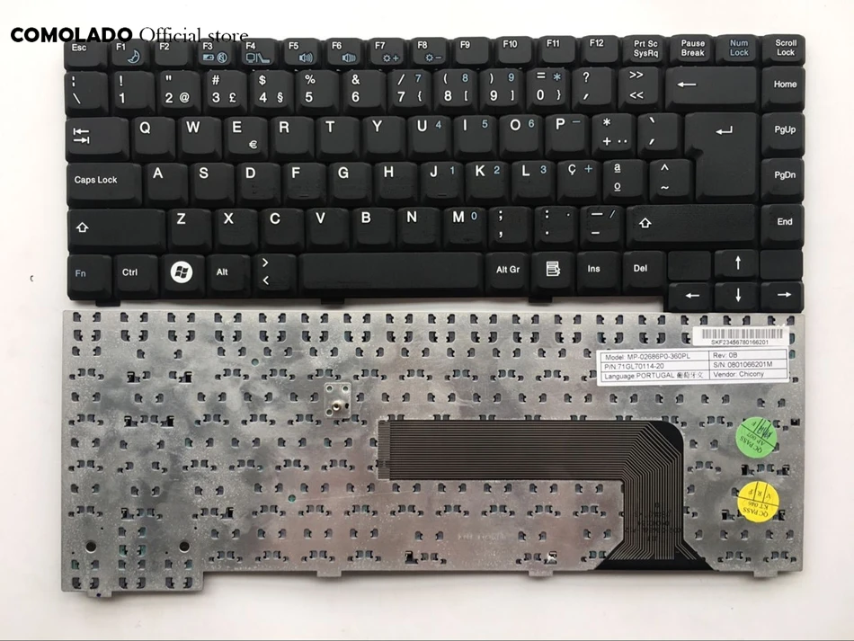 PO Portugal Keyboard for Fujitsu SIEMENS Amilo Pa1510 Pa2510 PI2515 Pi1510 black keyboard PO Layout