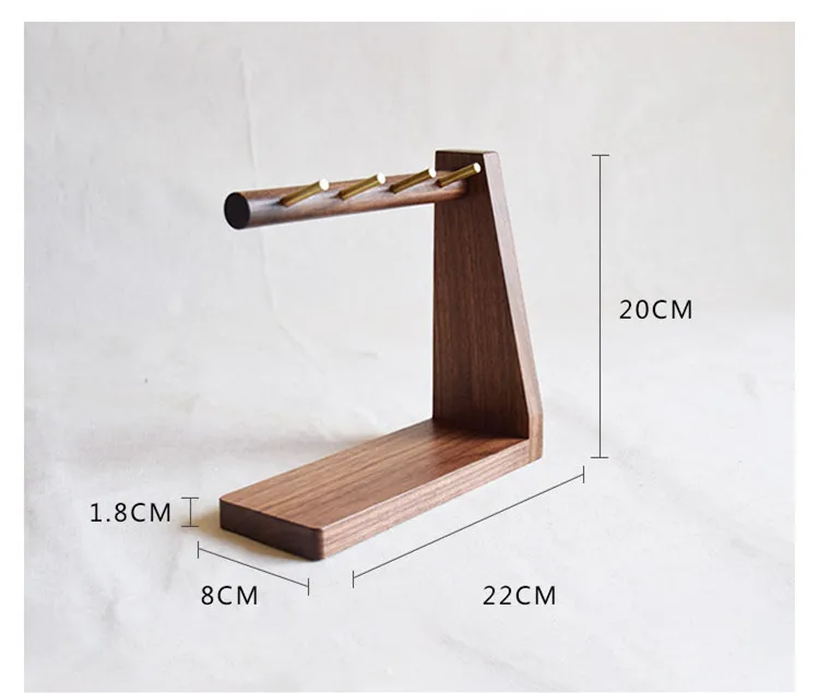 Креативные латунные ключи крюк L форма черный орех дверь вход хранения стойки эко натурального дерева домашний стол органайзер для мелочей