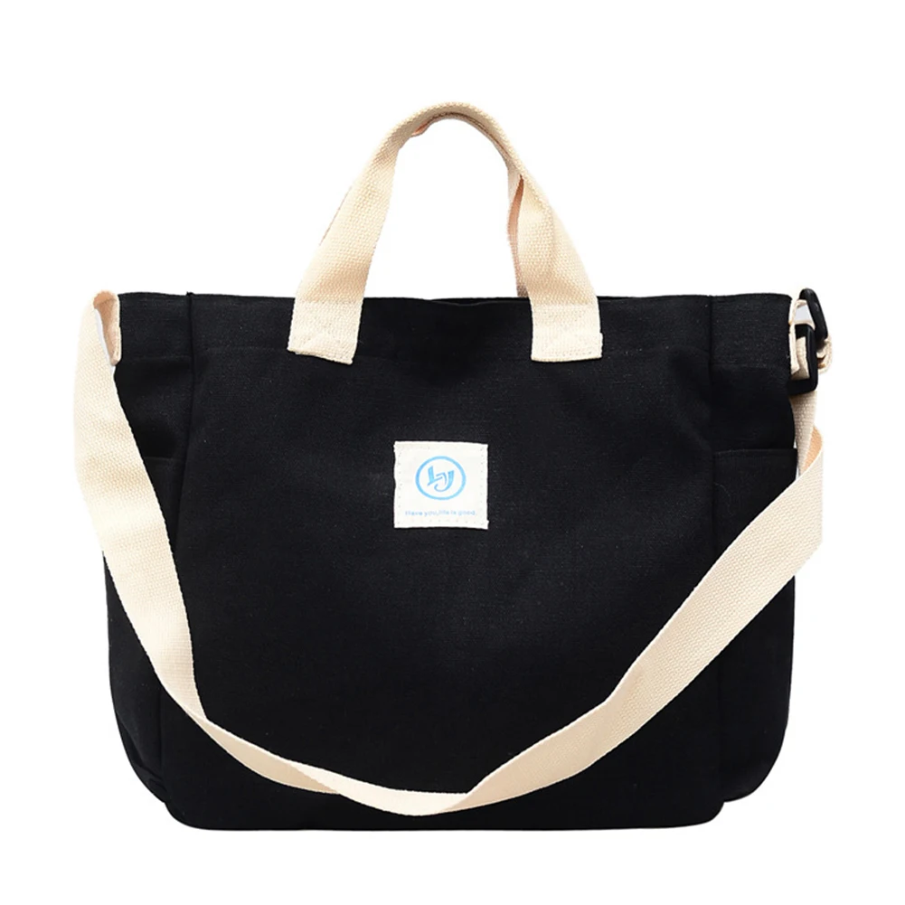 

Storage Portable Messenger Handbag Reusable School Women Shoulder Bag Shopping Large Capacity Canvas Pouch Tote Student Fashion