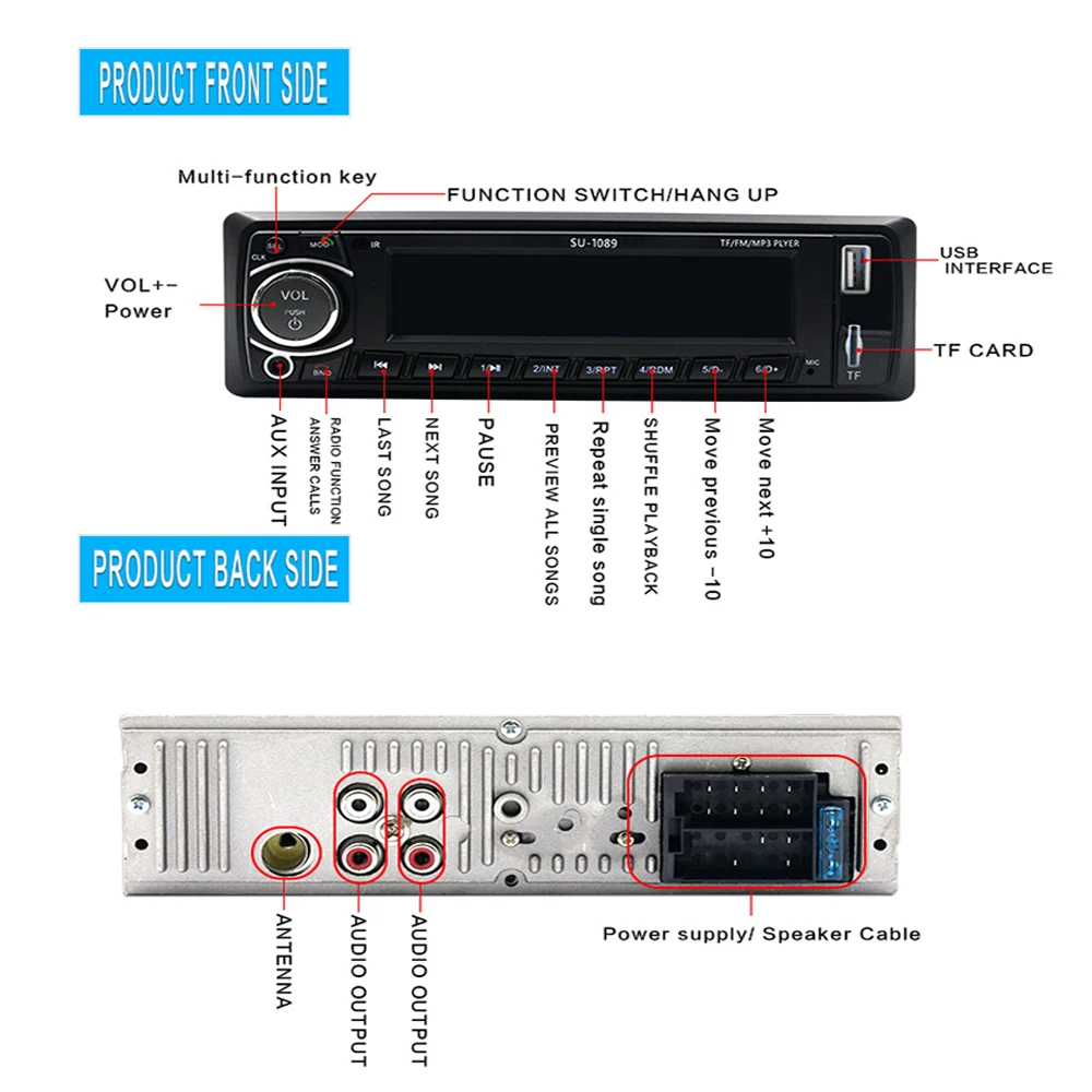 Автомагнитола AMPrime 1 Din Autoradio Aux приемник Bluetooth стерео радио MP3 мультимедийный плеер Поддержка FM/MP3/WMA/USB/SD автомобильный аудио