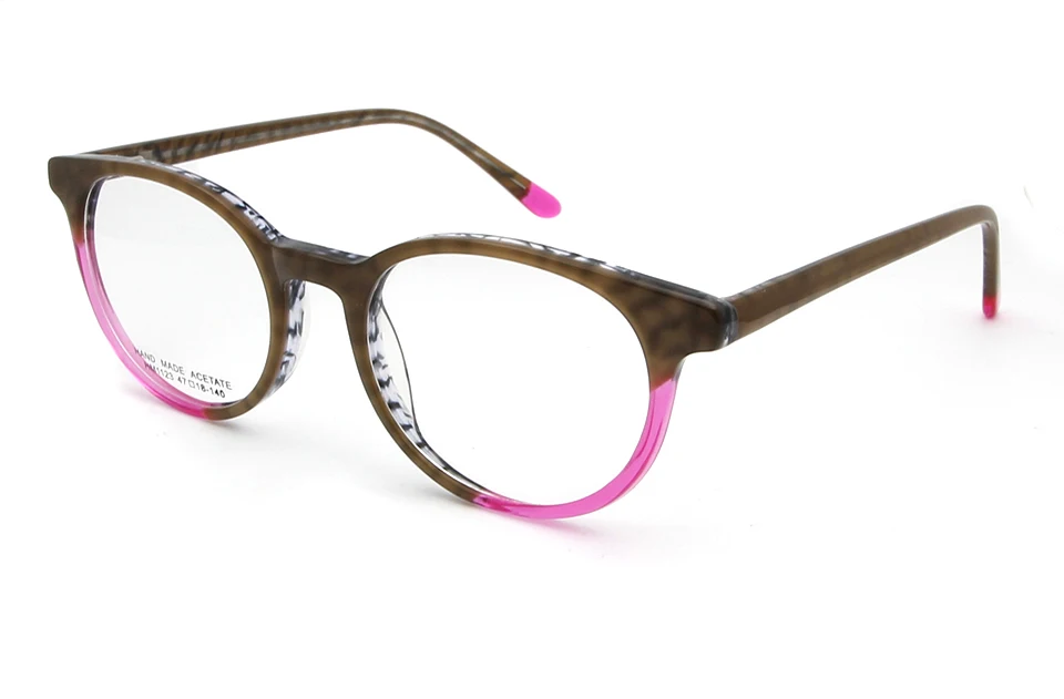 ESNBIE ацетат Винтаж для женщин глаз очки рамки круглый Мужчин оправы для очков Multi цвет средства ухода век очки, оптические оправы человек - Цвет оправы: Pink