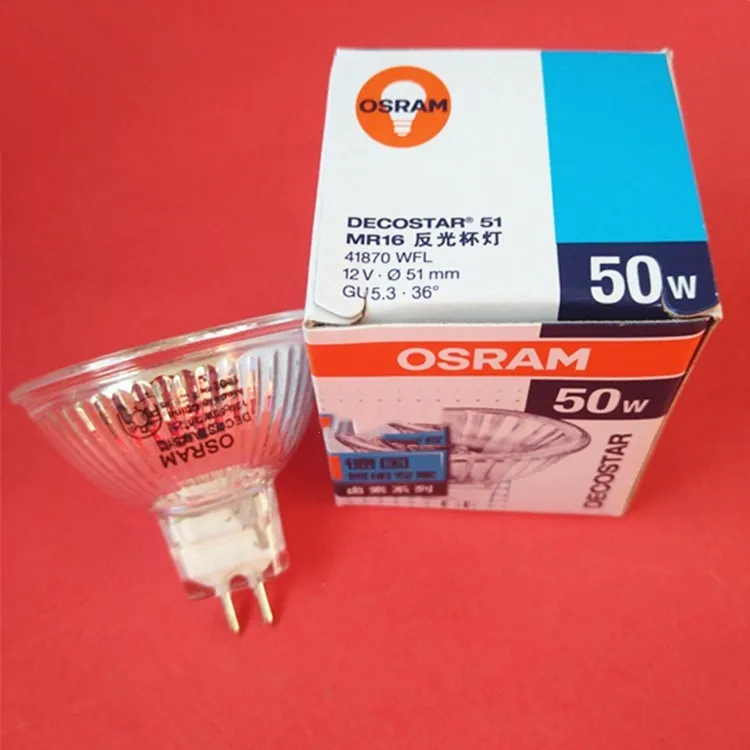 Для OSRAM 41870 WFL 12 V 50 W 36 градусов лампы, 41870WFL 12V50W GU5.3 36D MR16 галогенная лампа