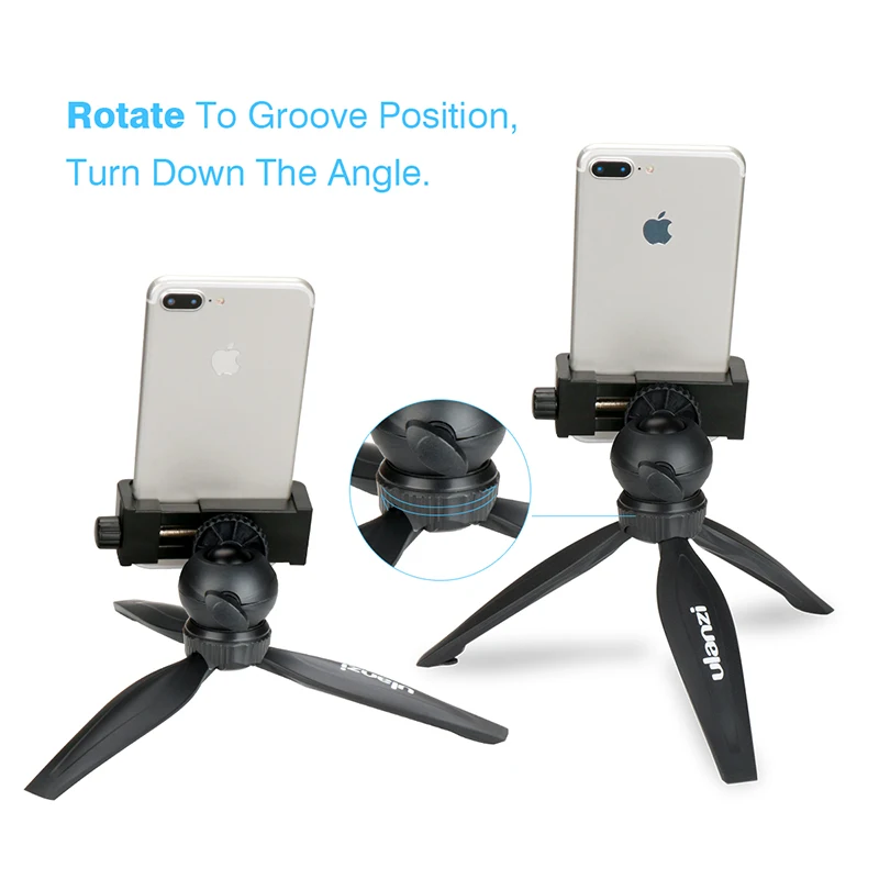  Ulanzi Mini Phone Tripod Tabletop Smartphone Mount Clip Holder Stand w Detachable Ballhead for iPho