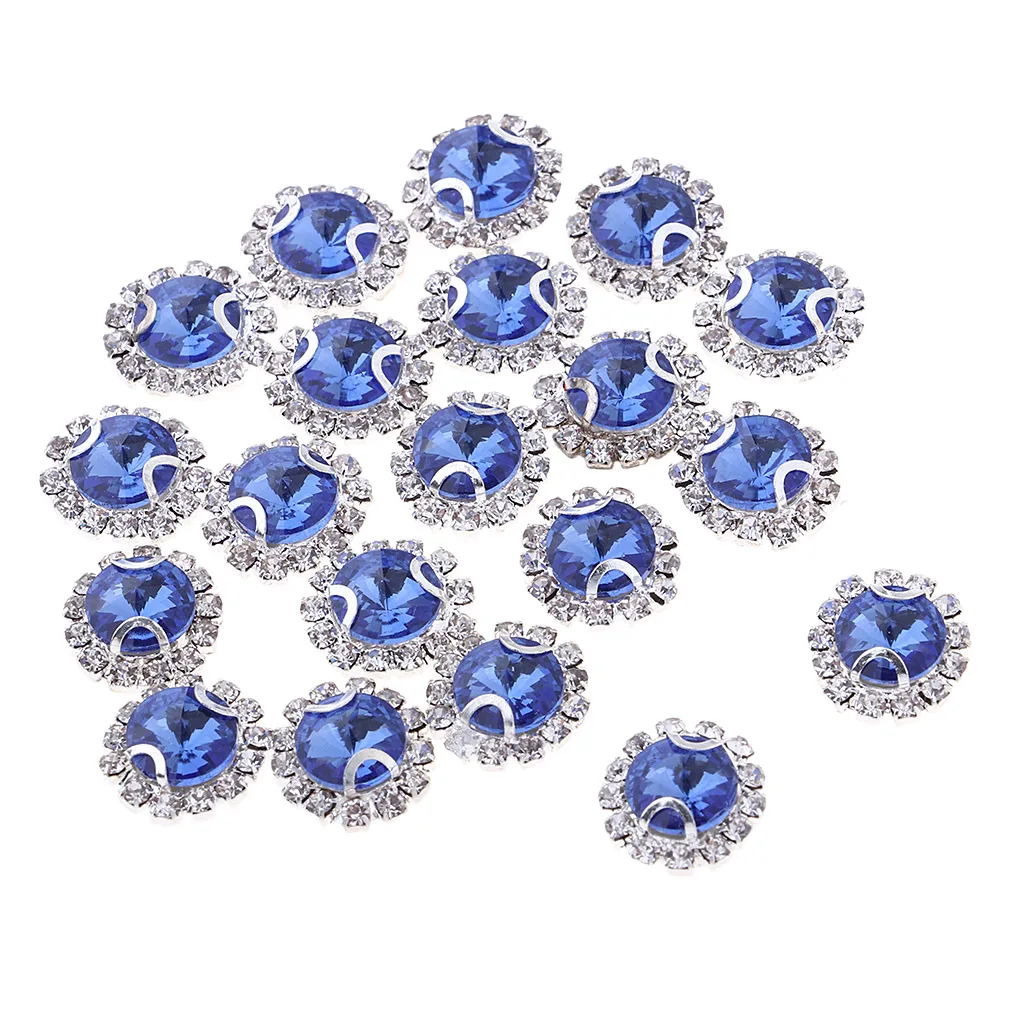 20Pcs Glass Rhinestone Sewing On Clothes Wedding Dress DIY Fashion Rhinestone Decoration Sticker Sewing Accessories