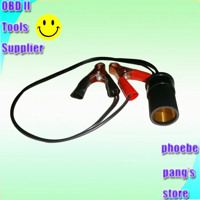 

High Quality 12v Car Battery Terminal Clip-on Cigarette lighter Power Adapter Socket 12 Volt Extension Cord 1pc