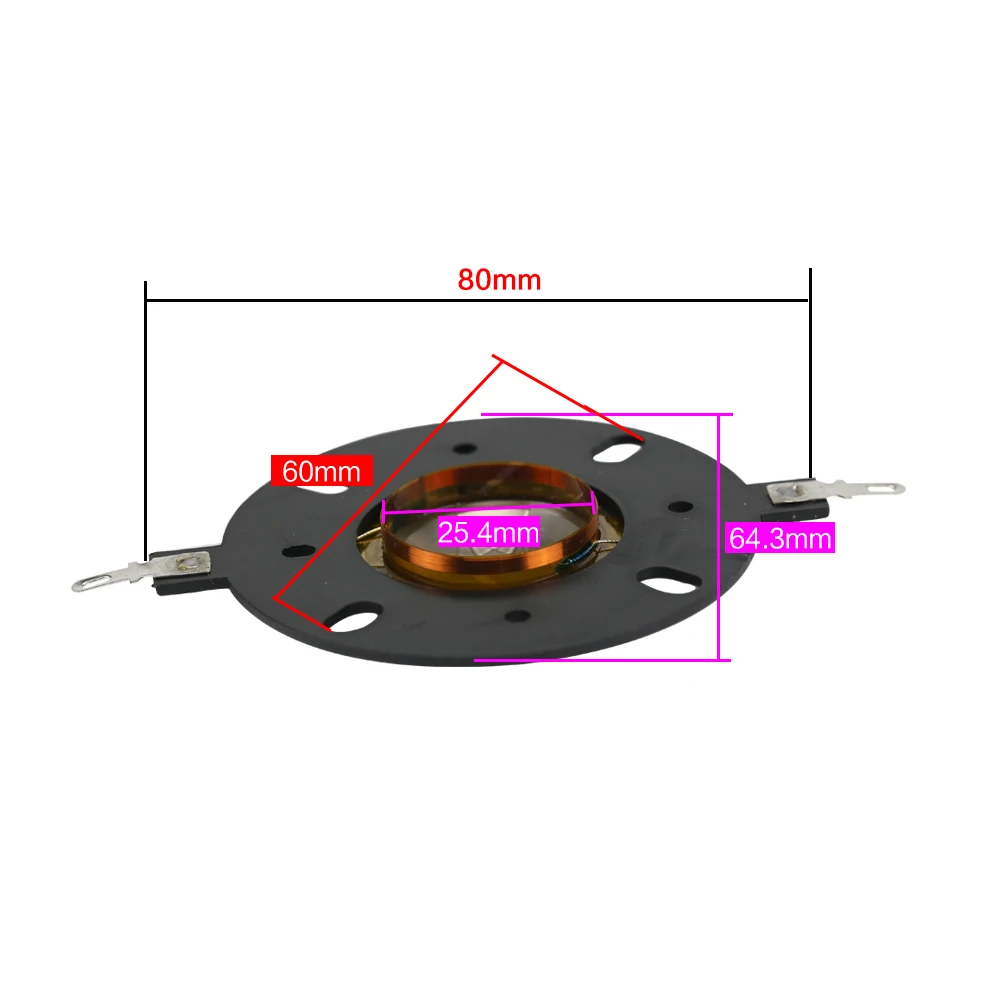 Tweeter Speaker Peças de Reposição Cúpula Tweeter Treble Bobina de Voz Diafragma de Titânio de Seda 25.4 mm 8ohm 25.5 Núcleo Pcs - Image 3