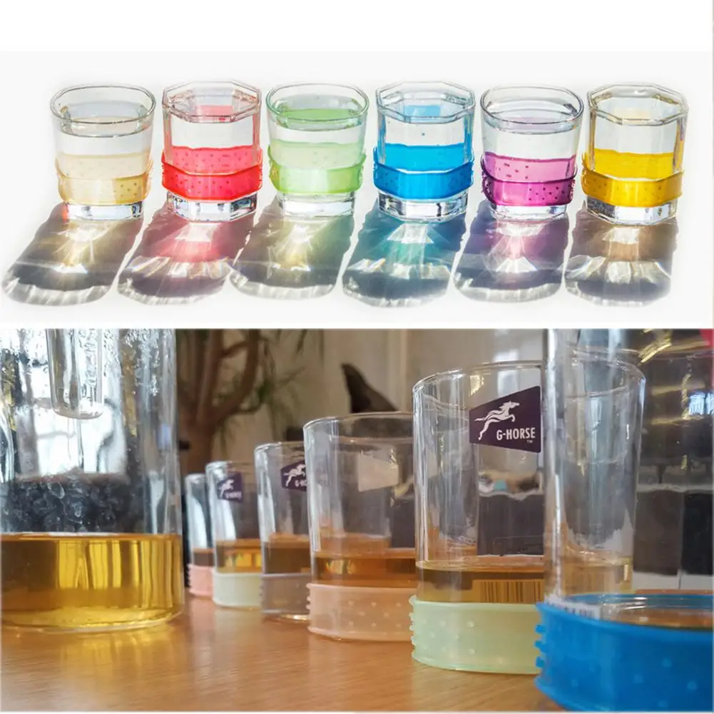 

8PCS/Set Color Marker Silicone Cup Cover Round Anti-scalding Silicone Insulation Tea Anti-slip Cup Cover