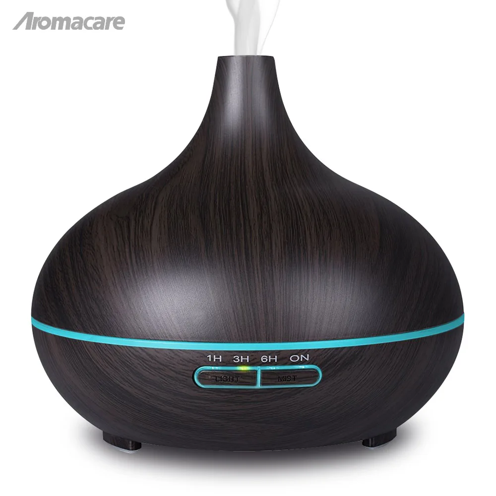 Aromacare 300 мл светодиодный портативный увлажнитель воздуха с деревянной цветной зарядкой Ароматерапия Эфирные масла Арома диффузор тумана для дома - Цвет: Dark wood grain