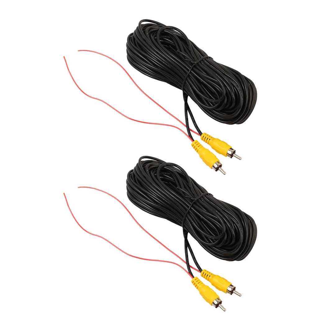 2 Pack RCA Video Cable with Dectection Wire Connect Car Monitor and Reverse Backup Rear View Parking Camera 20ft 2 Pack RCA Video Cable with Dectection Wire Connect Car Monitor and Reverse Backup Rear View Parking Camera 20ft