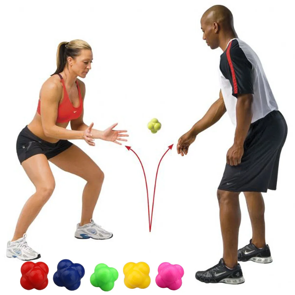 Фитнес гексагональный реакционный мяч энергетический шар теннисный мяч бадминтон скорость реакции тренировка выносливости тренажерный зал мяч оборудование для тренировки