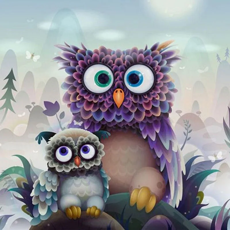 

Diy Cute Owl Diamond Painting Embroidery Cross Stitch Animal Diamond Mosaic Painting Decoration Full Round Dirll Owl Home Decor
