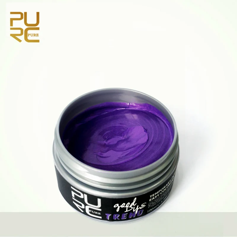 Купить 3 шт. получить 1 шт. бесплатно цвет волос фиолетовый воск краска одноразовая формовочная паста цвета и сильная фиксация высокой помады для волос стиль