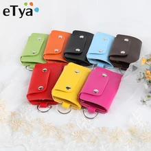 Кожаный брелок eTya для мужчин и женщин, держатель для ключей, органайзер, сумка для ключей от автомобиля, бумажник ключница, чехол для ключей, модные мини-сумки для ключей