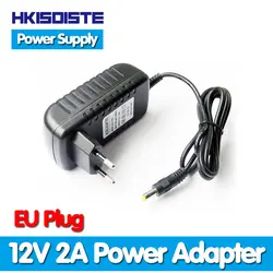 1 шт. 12V2A AC 100 В-240 В адаптер конвертер DC 12 В 2A 2000mA Питание ЕС Plug 5,5 мм x 2,1-2,5 мм для светодио дный CCTV