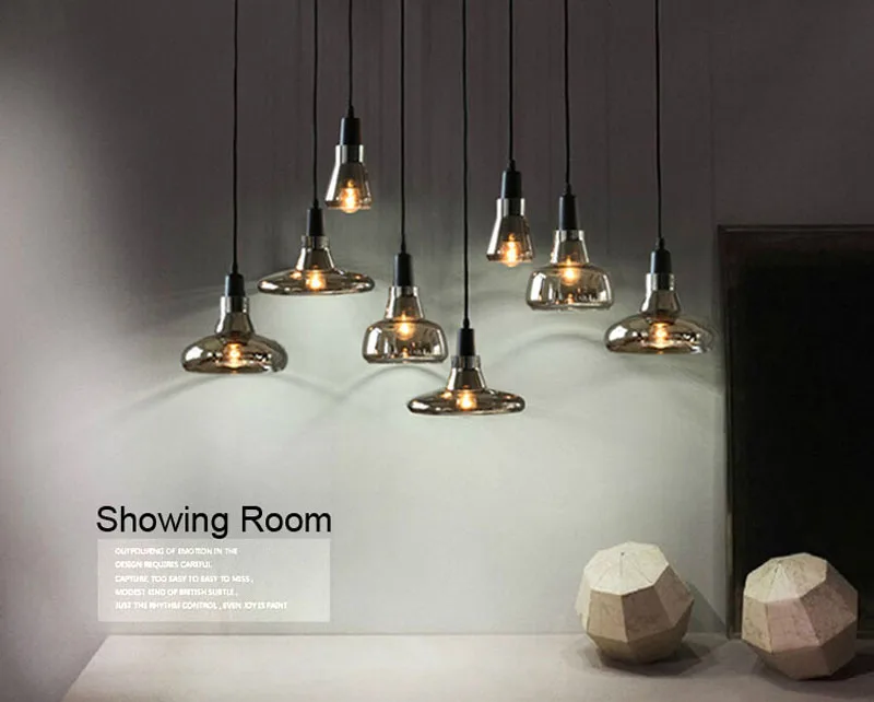 Pingente de Vidro do Vintage Lâmpadas com Lâmpadas Luzes do Pendente Luz Cor Cinza Cor Clara Cor Âmbar Pingente 110 V e 220 v Led 14 China pendant lamp Suppliers