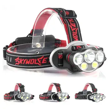 

SKYWOLFEYE 8 modes High Power T6+XPE+COB LED Light USB Rechargeable Headlight Lamp LED Headlight Super Bright Lamp For Camping