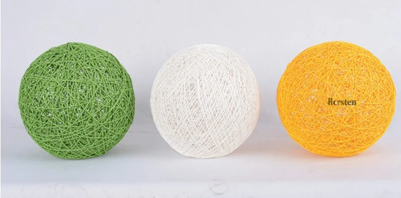 Horsten Wooden Table Lamp 20cm Multiple Colors Linen Woven Ball Lampshade Bedroom Bedside Lamp Wooden Desk Light  (1)