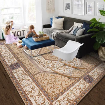 

Retro vintage European style durable machine weaved carpet,gorgeous Persian living room rug,big size coffee table floor mat