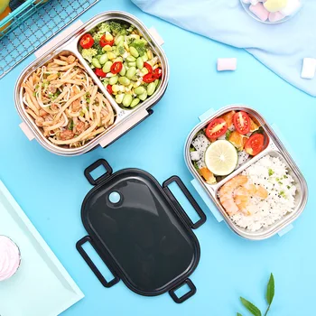 

GESEW Bento Box 304 Stainless Steel Food Container With Compartment High Temperature Resistance Lunch Box For Children Kitchen