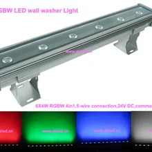 Водонепроницаемый, высокая мощность 24 Вт Линейный RGBW светодиодный шайба стены, линейный 24 Вт RGBW светодиодный бар свет, 6*4 Вт RGBW 4in1, 24VDC, DS-T29-24W-RGBW-24V