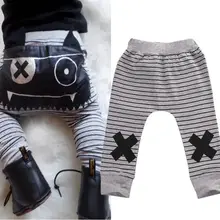 Унисекс детские брюки Одежда для новорожденных девочек и мальчиков полоса Монстр Низ штаны-шаровары 0-24 м