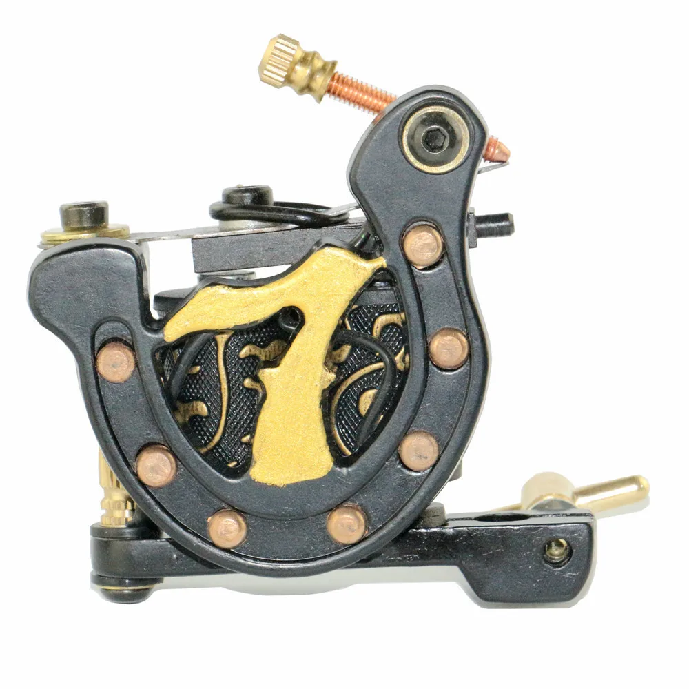Professional 10 Wrap Coil Tattoo Machine Handmade Cast Iron Tattoo