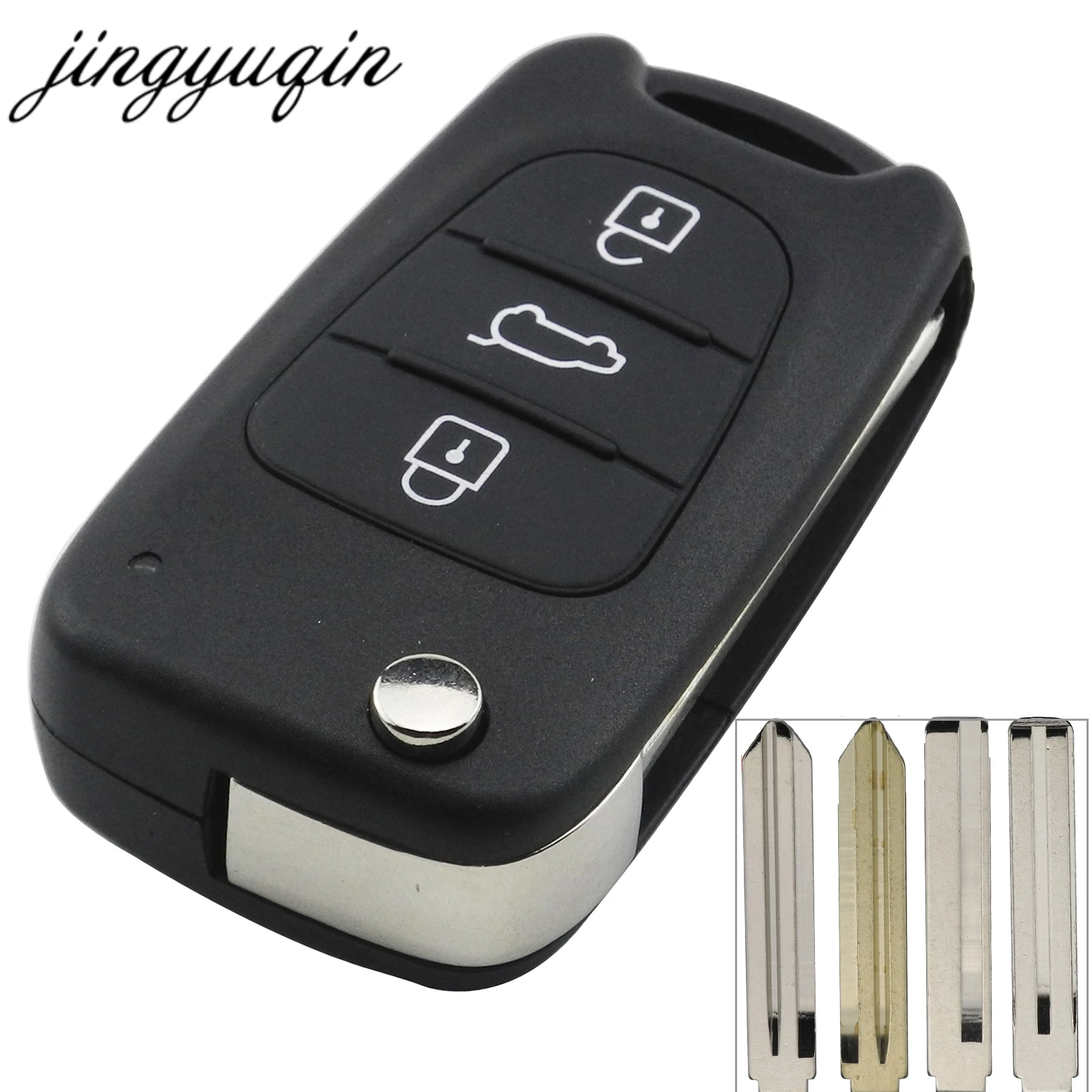 

jingyuqin 20 pcs/lot 3 Buttons Flip Remote Key Shell Case for Hyundai I30/IX35 For Kia K2 K5 Sportage