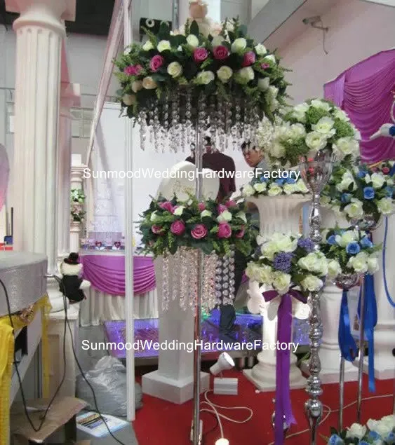 Латте стиль хрустальные свадебные хрустальные бусины прохода столб цветок стенд для Свадебный декор