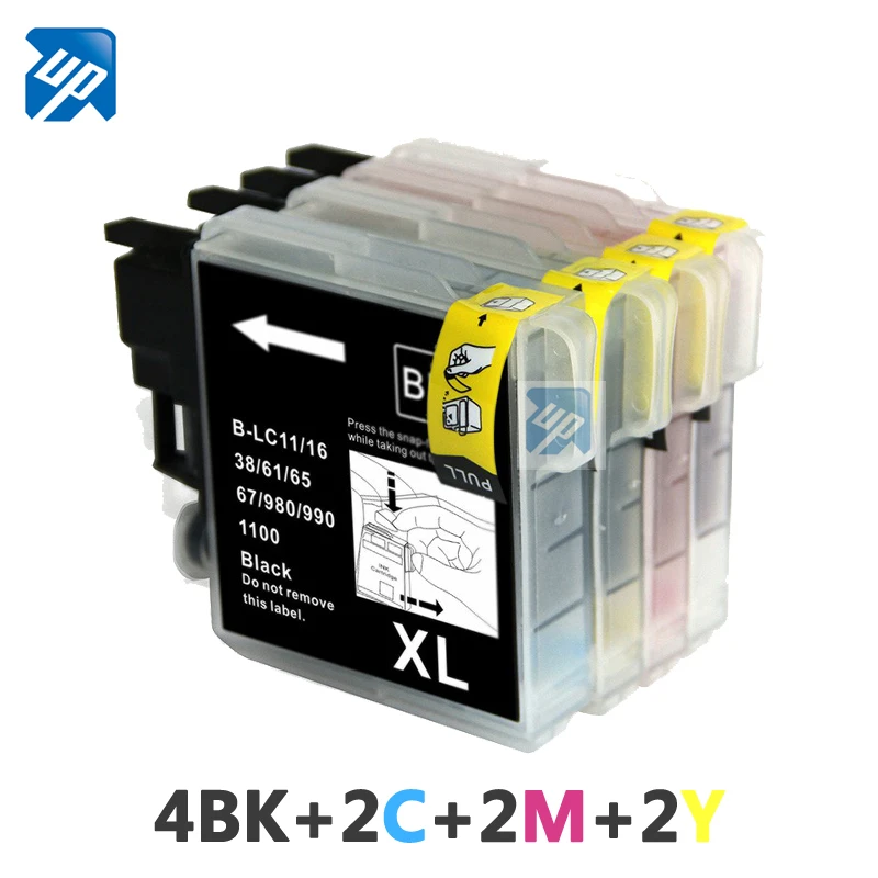 10 INK CARTRIDGE LC67 BK/C/M/Y LC38 lc39 for BROTHER DCP-145C 165C 185C 385C DCP-385C MFC-990CW MFC-295CN DPC-6690W PRINTER