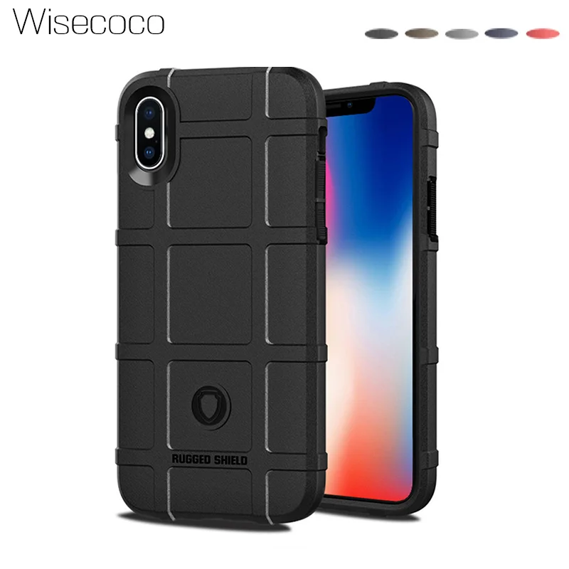 

Matte Rugged Armour Case for Iphone X 8 7 6 6s Plus Soft Silicone Protective Armor Bumper Back Cover Coque for IPhone X 10 Capa