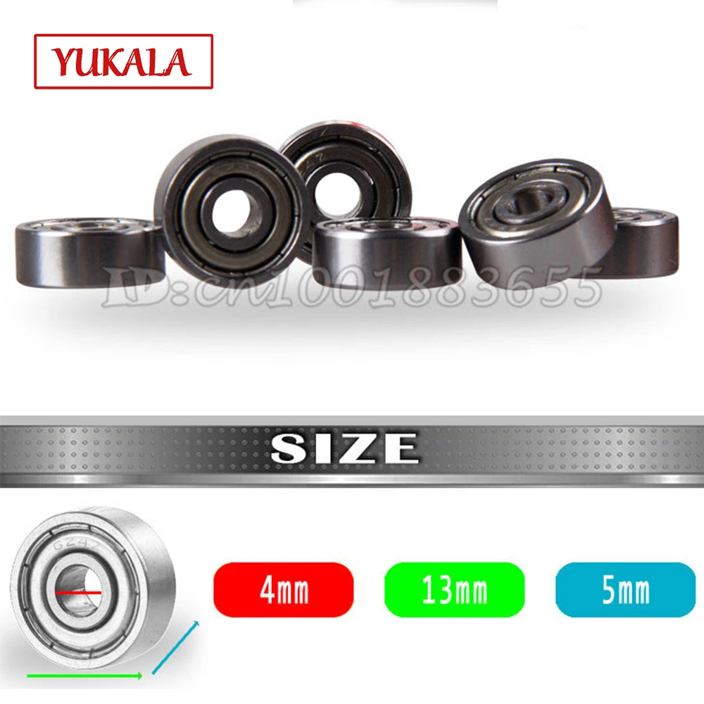 

YUKALA 4*13*5mm (624) bearing 10pcstoy universal for RC helicopter / boat / aircraft / vehicle / car high quality