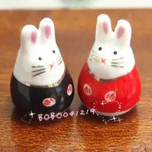 Кукольная Миниатюра 1:12 игрушка пара Porcelaine кролики красные, черные spo039