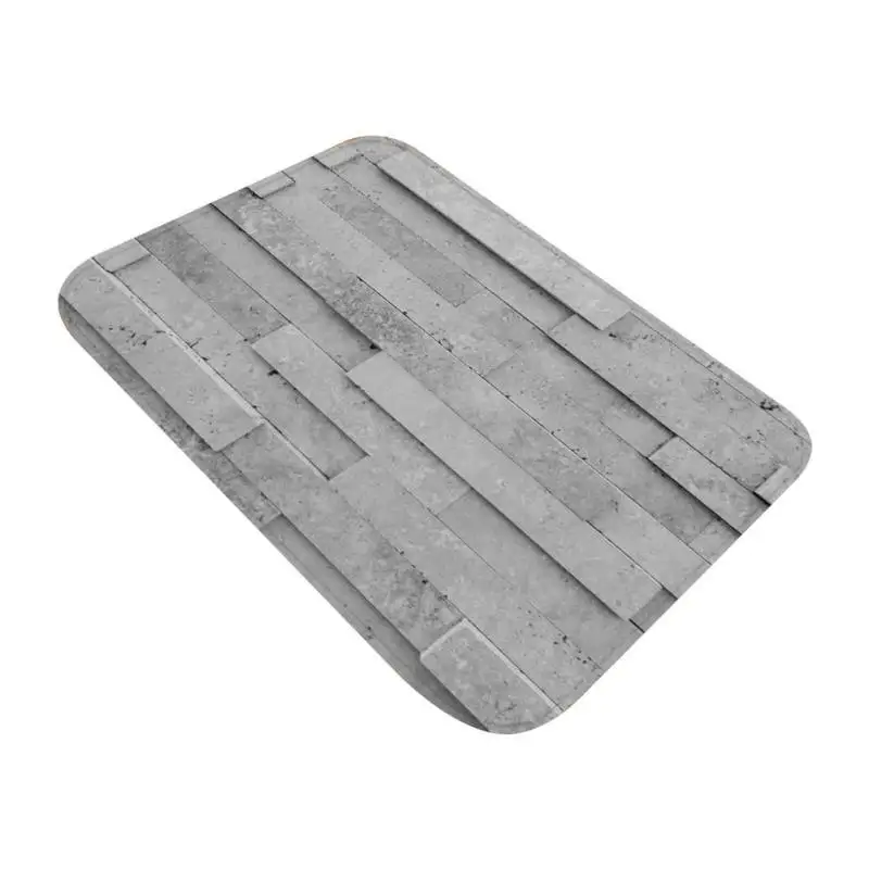 

3D thick flannel carpet Non Slip Rubber Backing Absorbent Bath Rug Nordic Style Grey marble pattern Home Kitchen Floor Mat