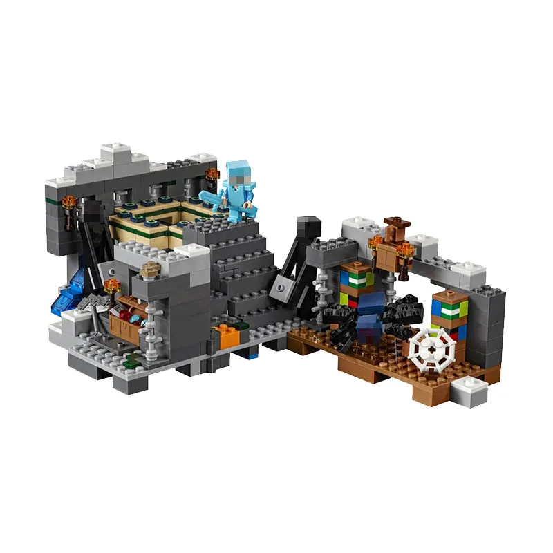 

10470 Compatible Legoing Minecraft The End Portal Block Set Endermen spider Building Brick Toy 571Pcs