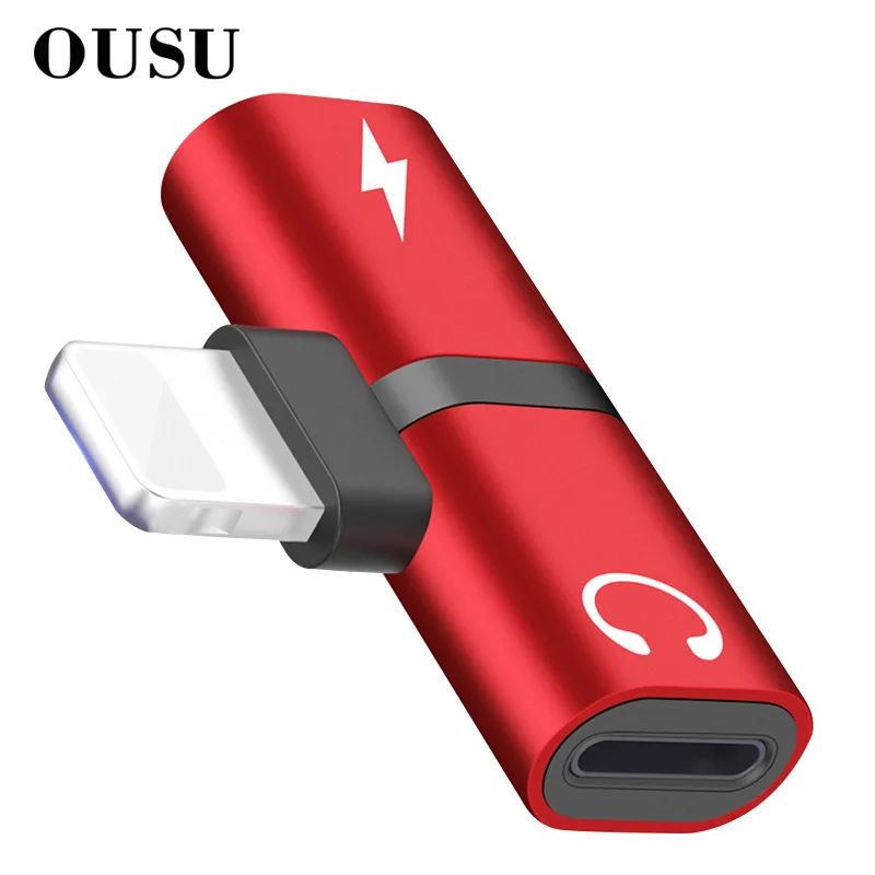 

OUSU 2.1A Fast Charger Charging Cable For iphone xs max x xr 6 7 8 Original cable For Lightning Adapter Earphone Audio Splitter