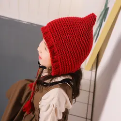 Детская шапка, осенне-зимняя теплая вязанная детская шапка для маленьких мальчиков и девочек, детская шапка, подарок, новинка