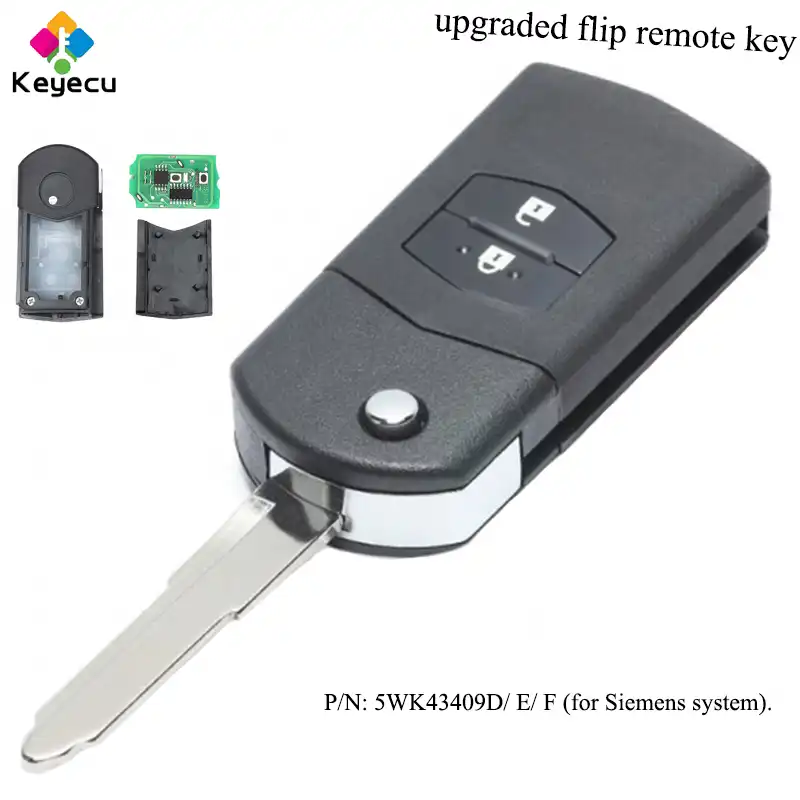 vork Seizoen Buitenboordmotor Keyecu Verbeterde Flip Afstandsbediening Autosleutel 2 Knoppen 433 Mhz 4D63  Chip Fob Voor Mazda 2 De Serie p/N: 5WK43409D/E/F Siemens Systeem|Car Key|  - AliExpress