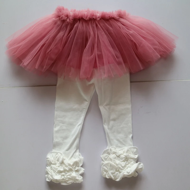 white ruffle leggings clohing set girl fluffy tutus dress set bulk sale
