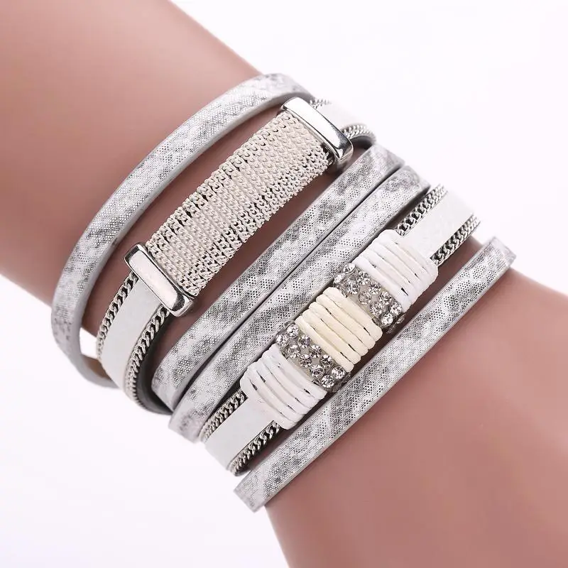 Кожаный браслет Для мужчин 2018 Браслеты женщин Pulseira Masculina магнит изделия шарма