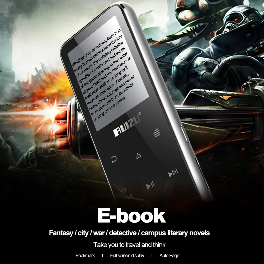 MP4 плеер RUIZU X16 8 ГБ Bluetooth колонка экран 1 дюйма FM радио электронная книга чтение TF