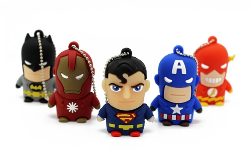 Cartoon characters usb flash disk 16GB 32G 64GB full capacity pen drive The Avengers memory stick mini plastic U disk super Hero