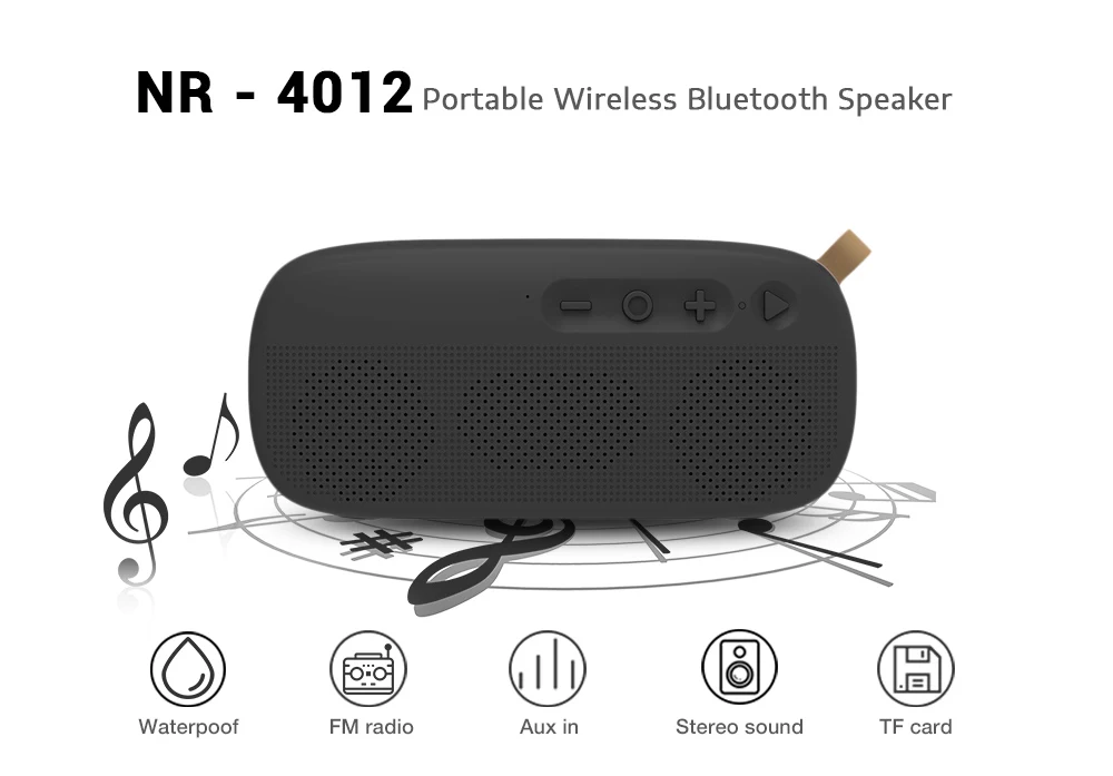 NewRixing NR-4012 водостойкий беспроводной Bluetooth стереоколонка плеер AUX аудио вход