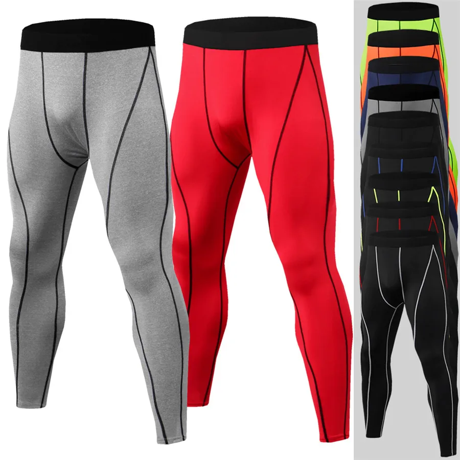 

New Mens Compression Pants Running Tights Men Sports Skinny Leggings Crossfit Base Layer Trousers Gym Jogging Tights Yoga Pants