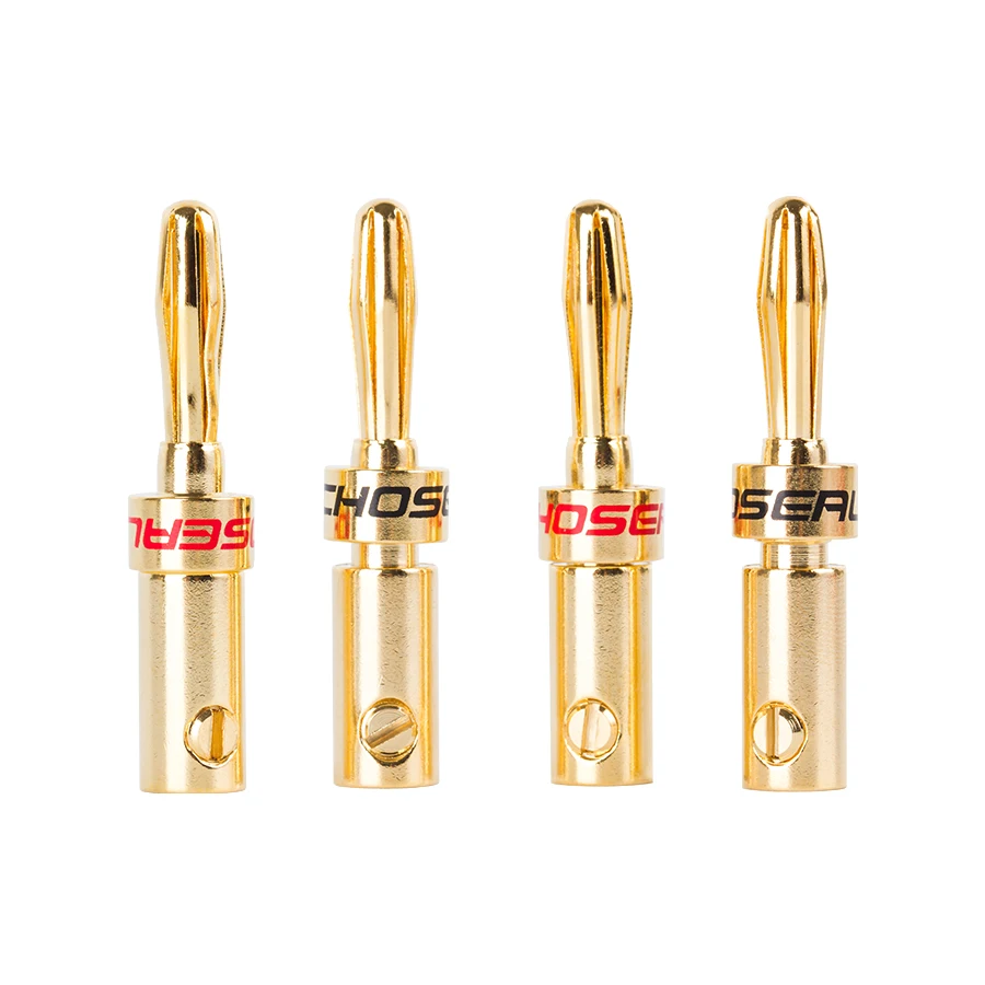  Choseal 8Pcs Banana Plugs DIY Speaker Cable Connector 24K Gold-Plated Banana Plug  Speaker Cable Audio Cable Connector   (3)