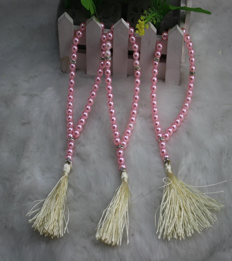 

Free Shipping yiwu hot seller products 10pcs/lot 8 mm pink color plastic pearl bead muslim prayer beads
