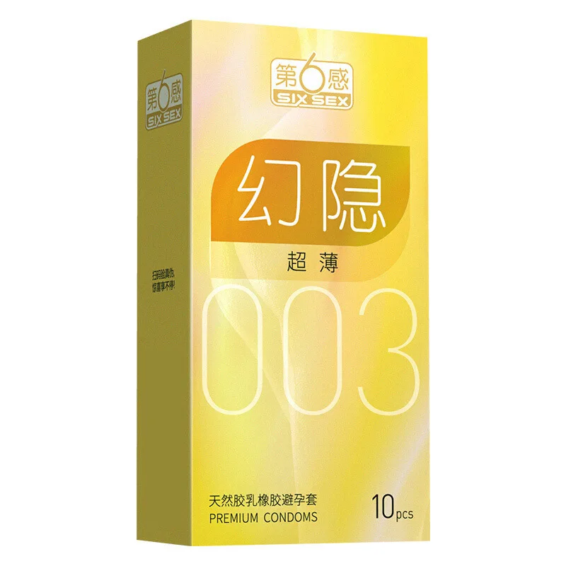 10PCS Six font b Sex b font Male Condom Jissbon premium Tltra thin Condom For Men
